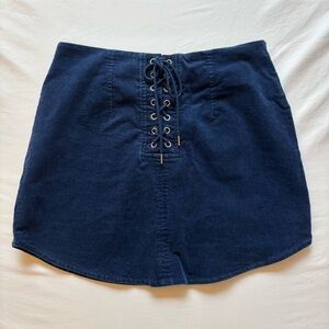 Forever 21 Navy Lace-Up Skirt